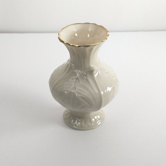LENOX Elfin Bud Vase Ceramic 24k Gold Trim VTG - Picture 7 of 10
